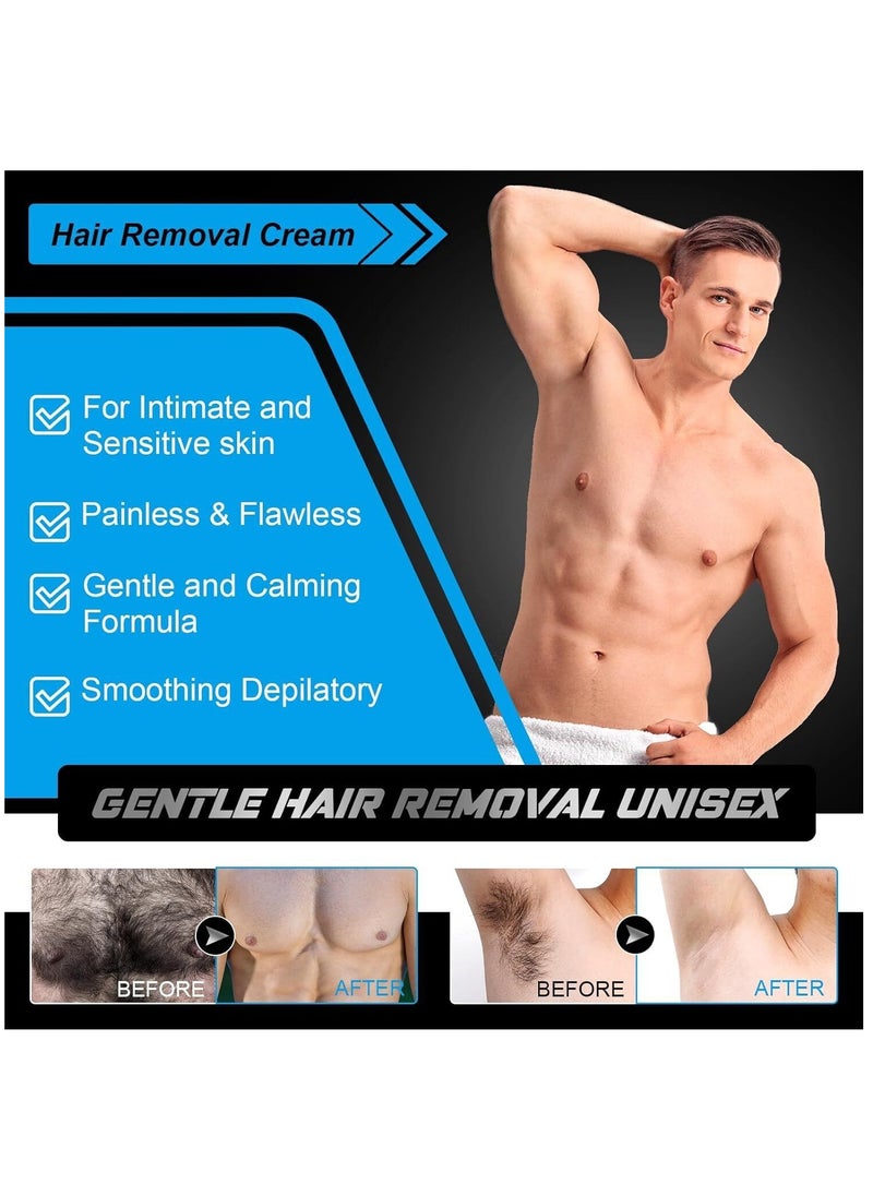 ALIVER - 60g Private Part Hair Removal Cream for Men Intimate Hair Remover Effective and Painless Depilatory Cream for Private Areas Body Legs and Underarms Suitable for All Skin Types - Image 1