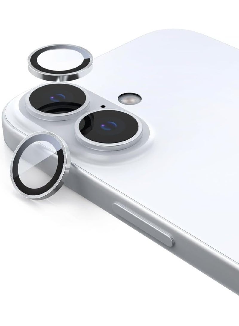 Remson حامي عدسة الكاميرا ريمسون أوبتيك غارد مقاوم للخدوش مع حلقة من سبائك الألومنيوم متوافق مع آيفون 16 6.1 بوصة / آيفون 16 بلس 6.7 بوصة 2024 (فضي) - Image 1