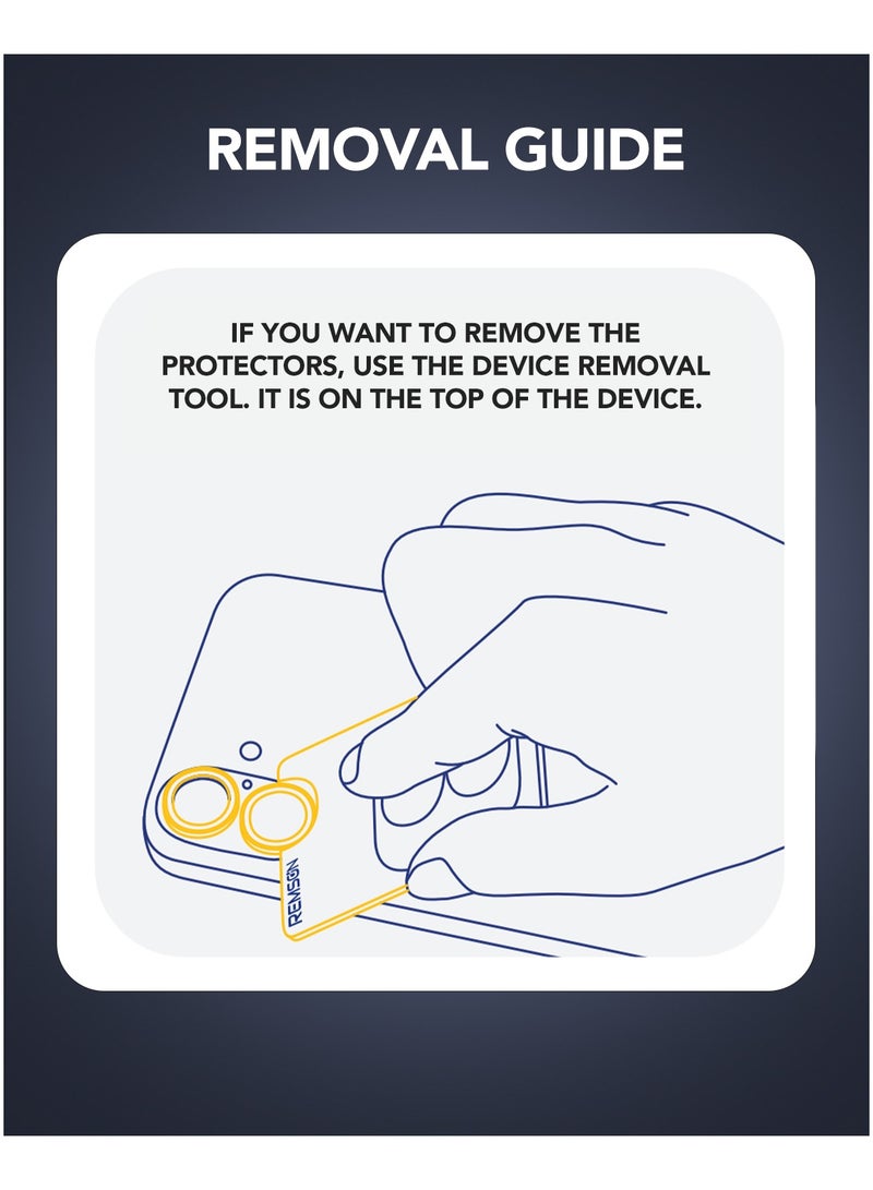 Remson حامي عدسة الكاميرا ريمسون أوبتيك غارد مقاوم للخدوش مع حلقة من سبائك الألومنيوم متوافق مع آيفون 16 6.1 بوصة / آيفون 16 بلس 6.7 بوصة 2024 (فضي) - Image 3