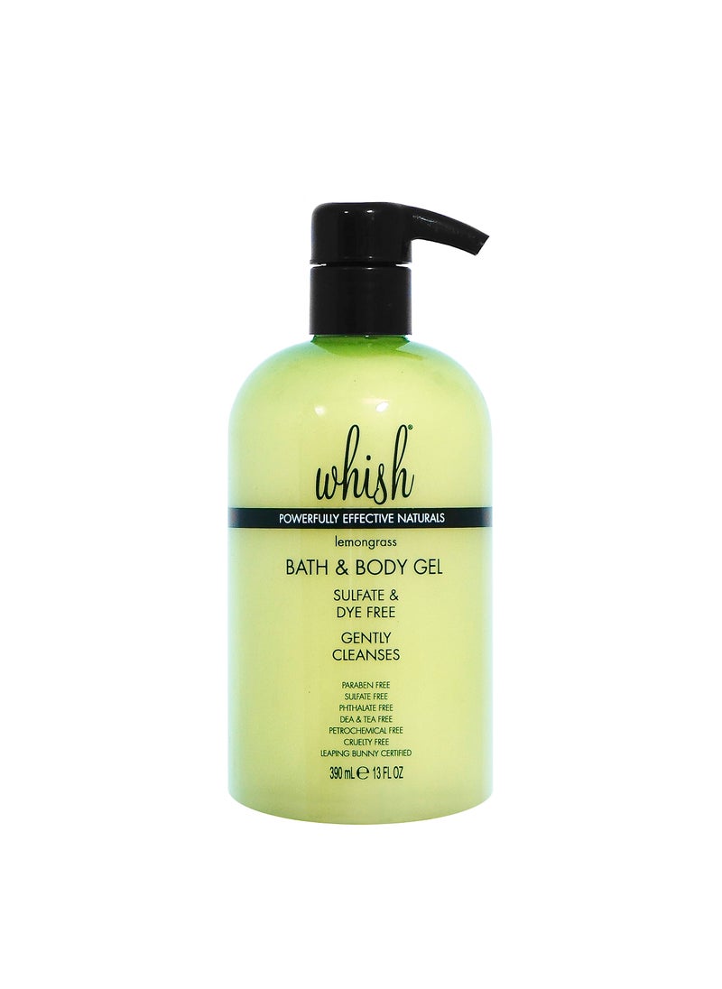 Whish - Whish Beauty Bath & Body Gel - Moisturizing Body Wash for Women - Gentle On Sensitive Skin - Shower Gel infused with Shea Butter & Aloe - Sulfate & Paraben Free - Lemongrass - 13 fl oz - Image 1