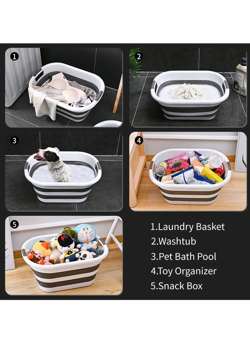 KITCHENOO - 41L Plastic Foldable Laundry Basket, Clothes Wash Basin, Foldable Laundry Baskets - Image 1