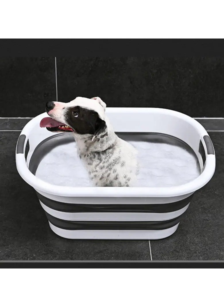 KITCHENOO - 41L Plastic Foldable Laundry Basket, Clothes Wash Basin, Foldable Laundry Baskets - Image 1