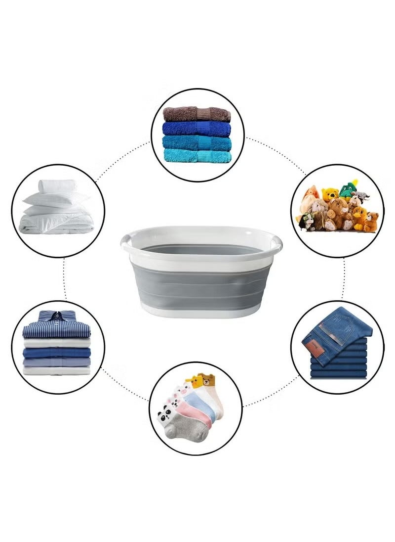KITCHENOO - 41L Plastic Foldable Laundry Basket, Clothes Wash Basin, Foldable Laundry Baskets - Image 1