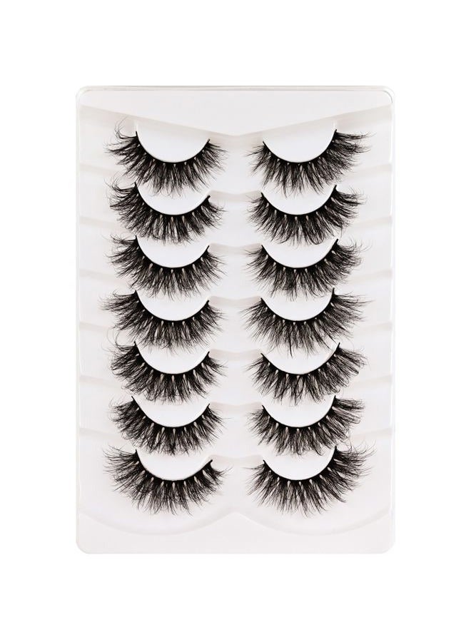 Veleasha False Eyelashes Wispy Faux Mink Lashes Fluffy Handmade Fake Eyelashes Natural Look 7 Pairs Pack Luxury Cat Eye Lashes (815) - Image 5