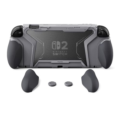 PlayVital for Switch 2 BeyondGrip Dockable Case Interchangeable FPSOmni Ergonomic Grips MilitaryGrade Drop Protective Cover 2 Joystick Caps for Nintendo Switch 2 New Hope Gray - Image 1