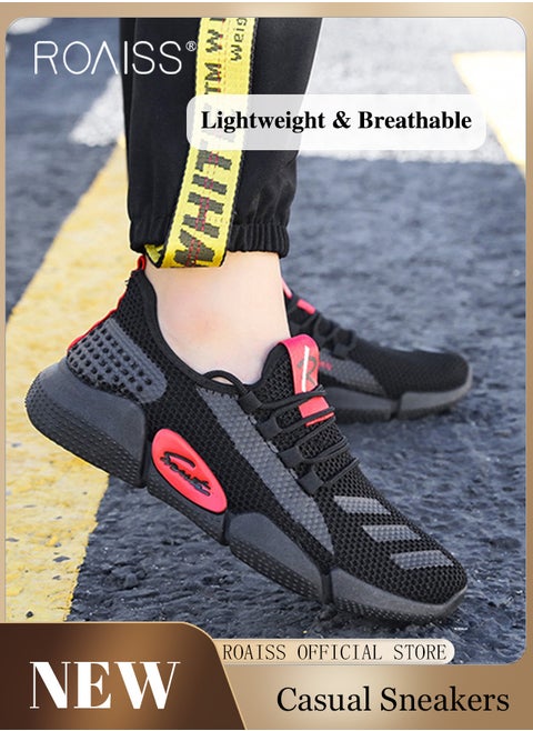 Men's Slip-on Sneaker, Lightweight Breathable Running Shoes with Anti-Slip Outsole, Fashion Comfortable Walking Shoes, Mesh Sports Shoes, Suitable for Running, Walking, Jogging, Traveling and Daily Wear
