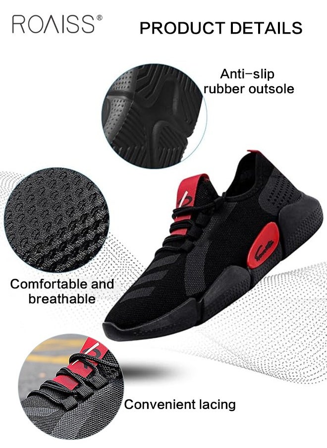 roaiss - Men's Slip-on Sneaker, Lightweight Breathable Running Shoes with Anti-Slip Outsole, Fashion Comfortable Walking Shoes, Mesh Sports Shoes, Suitable for Running, Walking, Jogging, Traveling and Daily Wear - Image 1