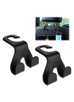 Oasisgalore 2 Pcs Car Headrest Hooks - Bag Holder with Phone Stand (44LBS)  - Image 1