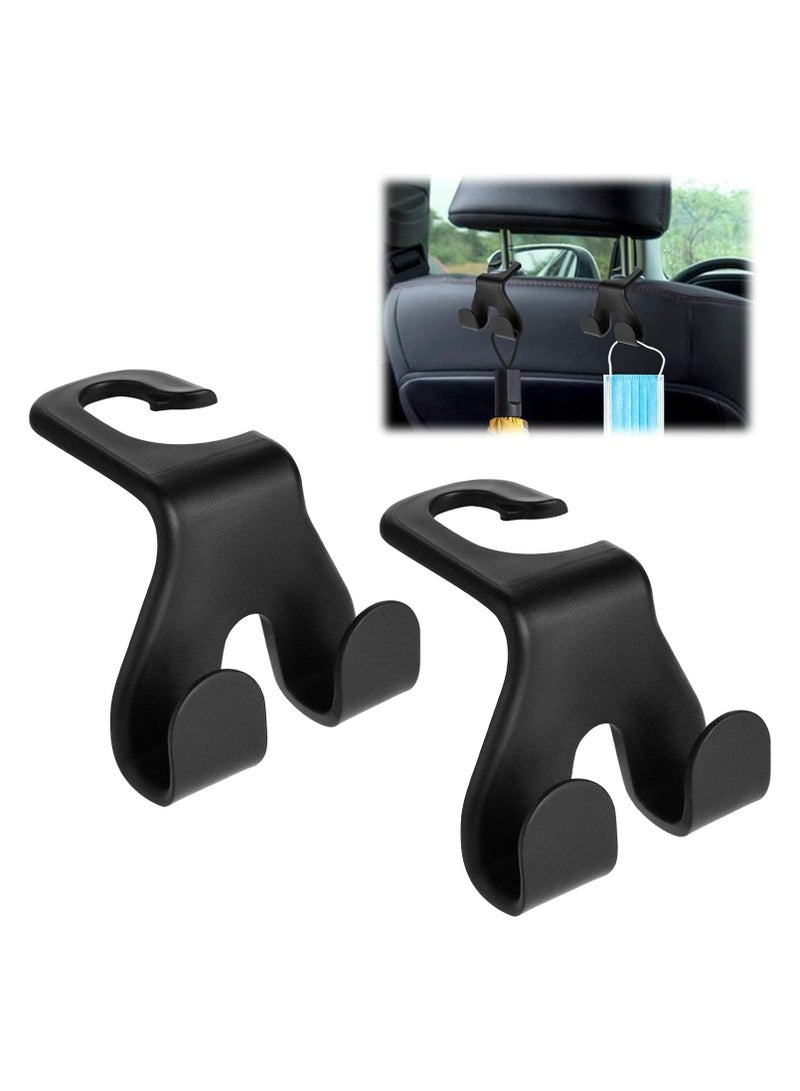 Oasisgalore 2 Pcs Car Headrest Hooks - Bag Holder with Phone Stand (44LBS)  - Image 1
