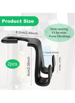 Oasisgalore 2 Pcs Car Headrest Hooks - Bag Holder with Phone Stand (44LBS)  - Image 2