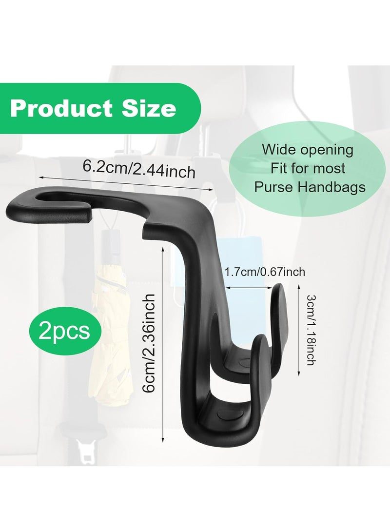 Oasisgalore 2 Pcs Car Headrest Hooks - Bag Holder with Phone Stand (44LBS)  - Image 2