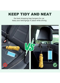 Oasisgalore 2 Pcs Car Headrest Hooks - Bag Holder with Phone Stand (44LBS)  - Image 4