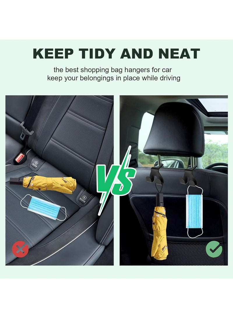 Oasisgalore 2 Pcs Car Headrest Hooks - Bag Holder with Phone Stand (44LBS)  - Image 4