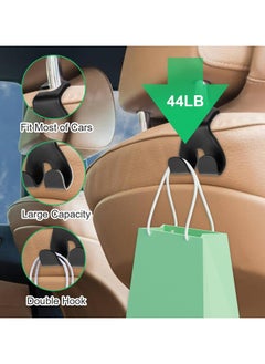 Oasisgalore 2 Pcs Car Headrest Hooks - Bag Holder with Phone Stand (44LBS)  - Image 5