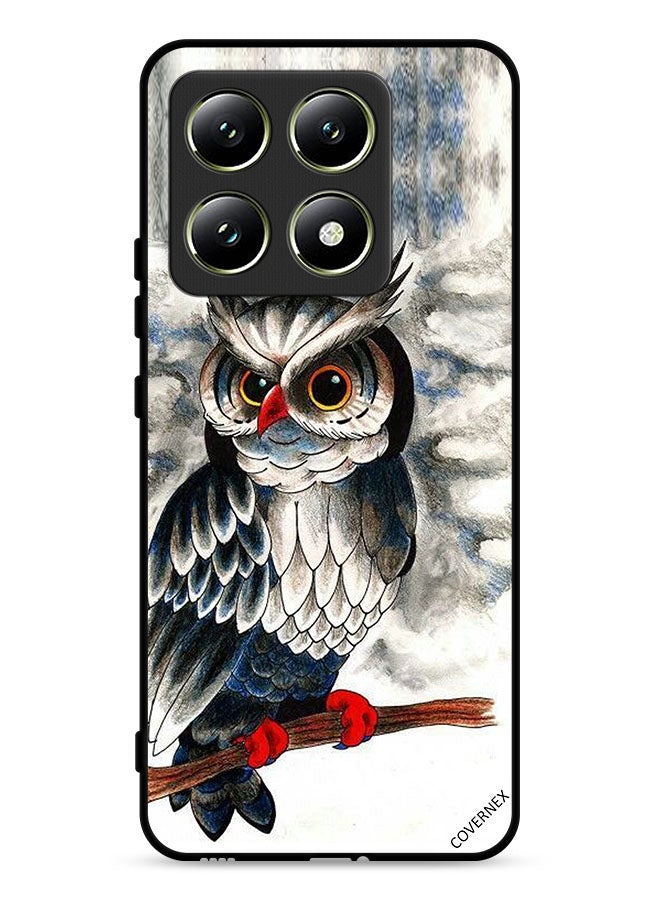 Covernex Xiaomi 14T 5G Protective Case Cover Owl Drawing Art - Image 1