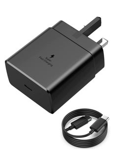 45W PD Charging Plug Adapter Mains Wall 3 Pin Super Fast Charge And Cable USB C Type C Charger For Samsung Galaxy A16 A15 S24 Ultra S24 S23+S23 S22 S21 S20 S23FE S21 S20 Note10 20 Z Flip 3 4 5 6 7 A36 A35 A34 A55 A56 A16 A15 A14 A13 A12 Z Fold 6 5 4 3
