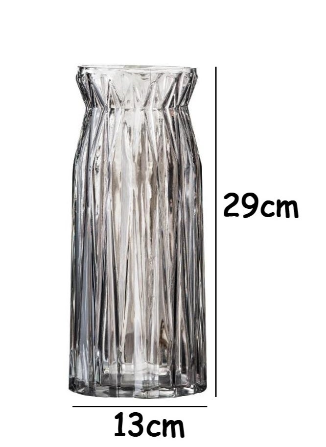 LINGWEI Flower Vase Clear Unique Shapes Glass Vase Bud Vase For Home Office Desktop Decoration  - Image 3