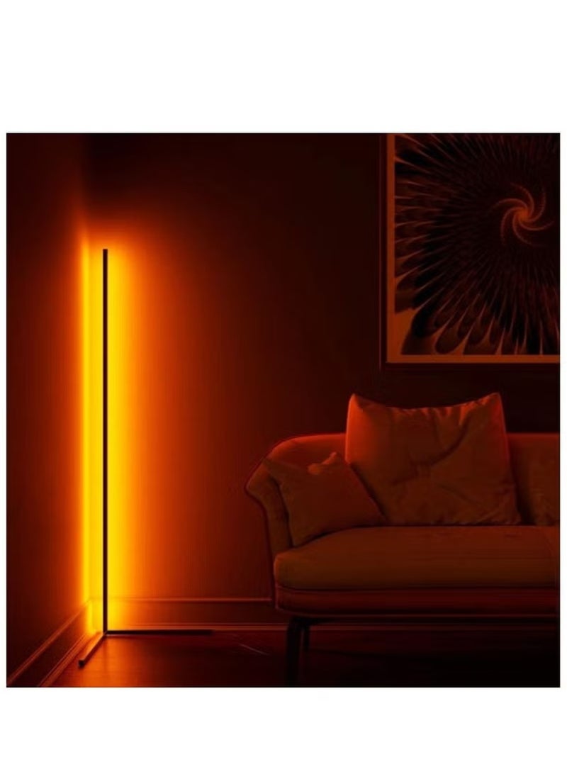 بروماس مصباح أرضي زاوية LED مع خاصية تغيير الألوان RGB، مصابيح قائمة قابلة للتعتيم، أضواء ليلية مع جهاز تحكم عن بعد، مصباح طاولة للديكور لغرفة المعيشة والبار - Image 2