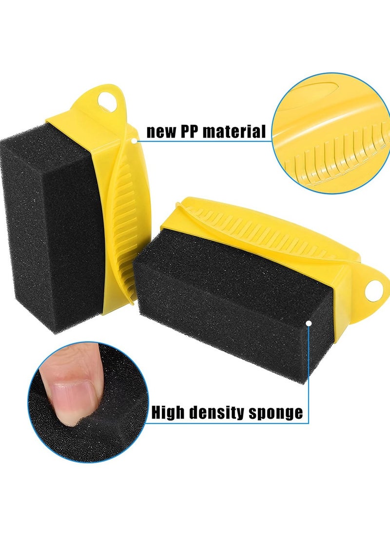 SYOSI - Tire Contour Dressing Applicator 2 Pcs, Car Wheel Dressing Shine Sponge with Lid, Polishing Sponge Wax Buffing Pads for Auto, Foam Brush with Cover, Automotive Cleaning Accessories (Yellow) - Image 1