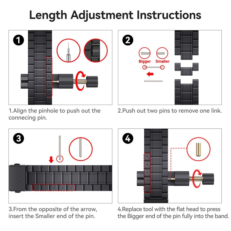 Bestig أفضل حزام متوافق مع ساعة آبل للرجال والنساء 49mm 46mm 45mm 44mm 42mm 41mm 40mm 38mm، حزام معصم معدني من الفولاذ المقاوم للصدأ للأعمال لساعة آبل الترا السلسلة 11 10 9 8 7 6 SE 5 4 3 2 1، أسود - Image 2