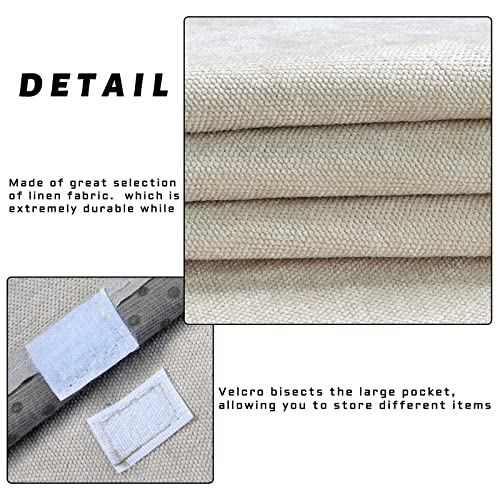 NB منظم ذراع الأريكة NB لحامل التحكم عن بعد بجانب السرير مع 5 جيوب، حامل تحكم عن بعد غير قابل للانزلاق لكرسي الأريكة (بيج، 35"x12.4") - Image 2