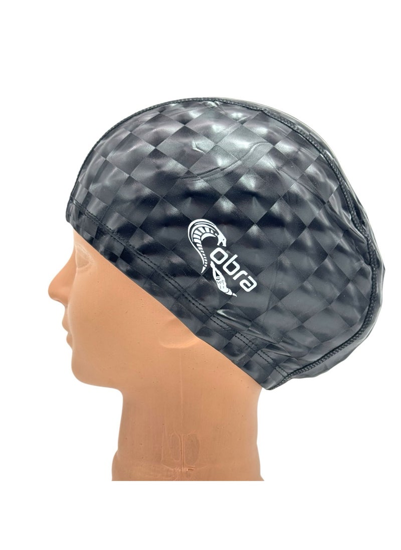 SportQ SportQ Waterproof PU Fabric Swimming Cap, Long Swimming Cap for Men and Women  - Image 2