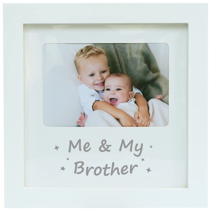 ME AND MY BROTHER PICTURE FRAME SIBLING PICTURE FRAME BABY KEEPSAKE PHOTO FRAME LITTLE OR BIG BROTHER GIFT NURSERY DCOR WHITE