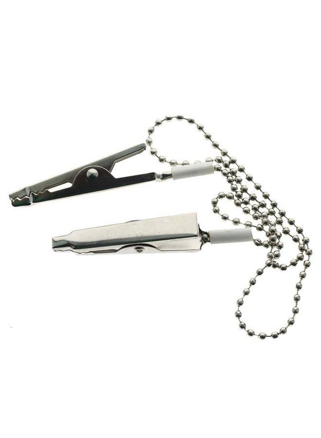 NaRaMax 3Pcs 12Inch Metal Beads Napkin Clip Chain Bib Holder Baby Elderly Adult Bib Clip Neck Strap Dental Ball Chain Clips Doubleend Alligator Clip Clamp Neck Lanyard Strap - Image 2