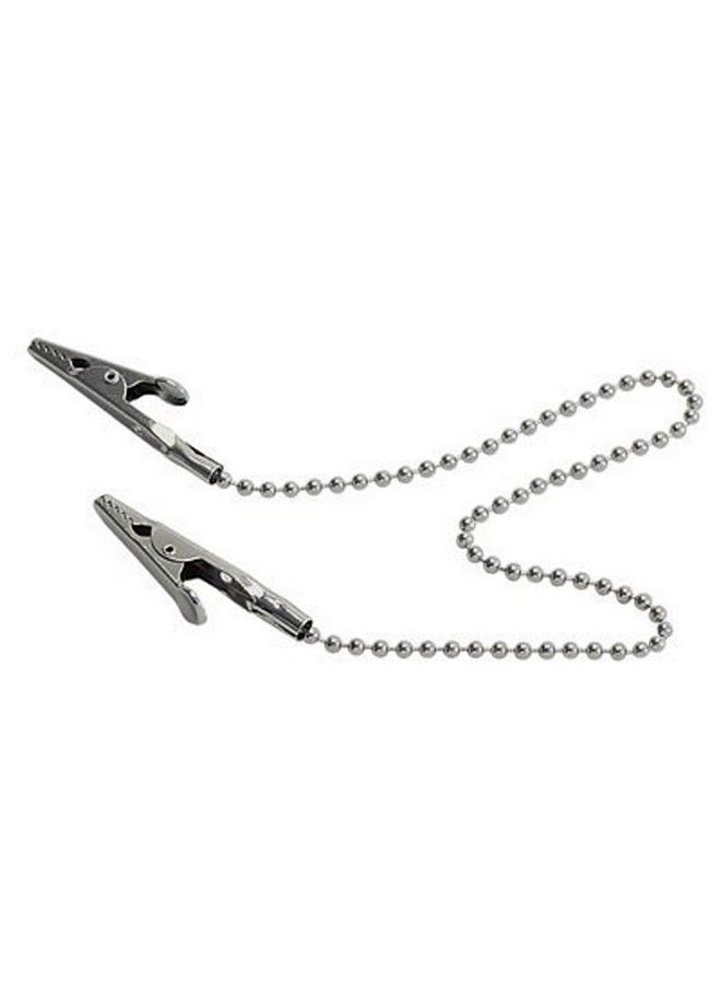 NaRaMax 3Pcs 12Inch Metal Beads Napkin Clip Chain Bib Holder Baby Elderly Adult Bib Clip Neck Strap Dental Ball Chain Clips Doubleend Alligator Clip Clamp Neck Lanyard Strap - Image 3