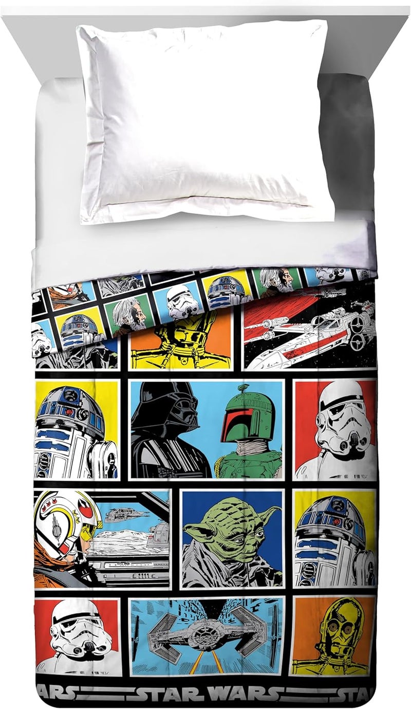 Jay Franco Kids Comforter - Super Soft Reversible Bedding Polyester Microfiber Fill, Multi - Star Wars, Full - Image 3