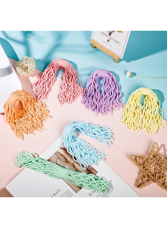 Civaner - Civaner 6 Pieces Ramen Toy Spaghetti Fidget Stretchy String Fidget Toys for Stress Relieve Early Education for Birthday Party Valentines Day Easter Basket StuffingMacaron Color - Image 1