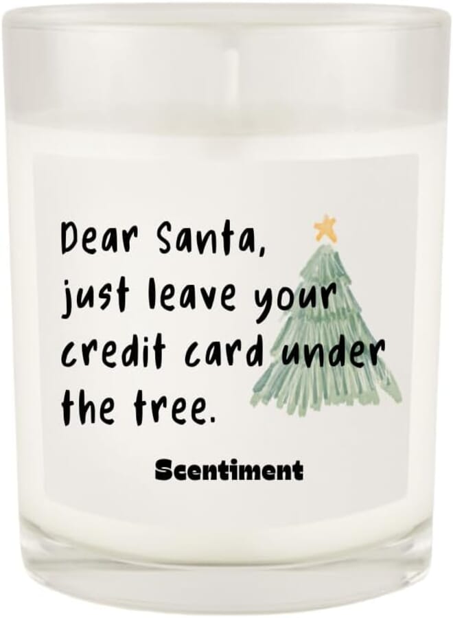 Scentiment Scented Candle – Premium Soy Coconut Beeswax Blend | Hand-Poured Jar Candle with Long Burn Time | Gift for Home, Bedroom & Living Room (Dear Santa)
