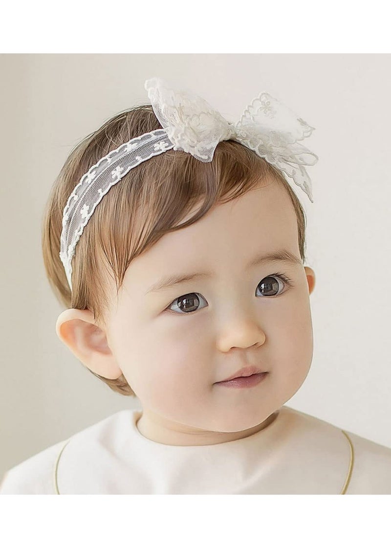 إسكدنيا ربطة رأس بعقدة دانتيل للبنات، إكسسوار شعر مرن لحديثي الولادة - Image 3