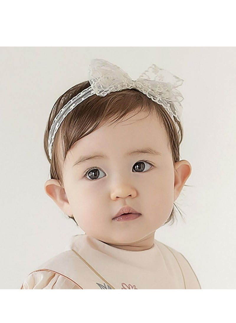 إسكدنيا ربطة رأس بعقدة دانتيل للبنات، إكسسوار شعر مرن لحديثي الولادة - Image 4