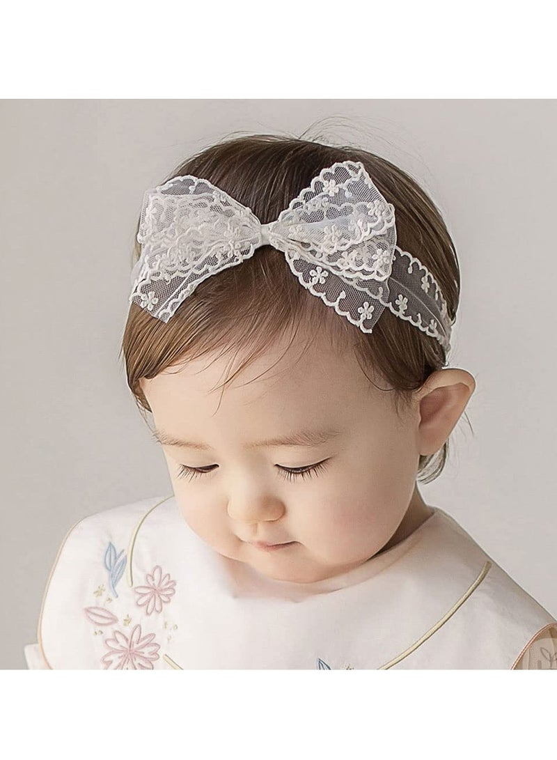 إسكدنيا ربطة رأس بعقدة دانتيل للبنات، إكسسوار شعر مرن لحديثي الولادة - Image 2