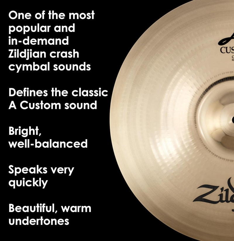 Zildjian A Custom 16 Inch Crash Cymbal - Image 4