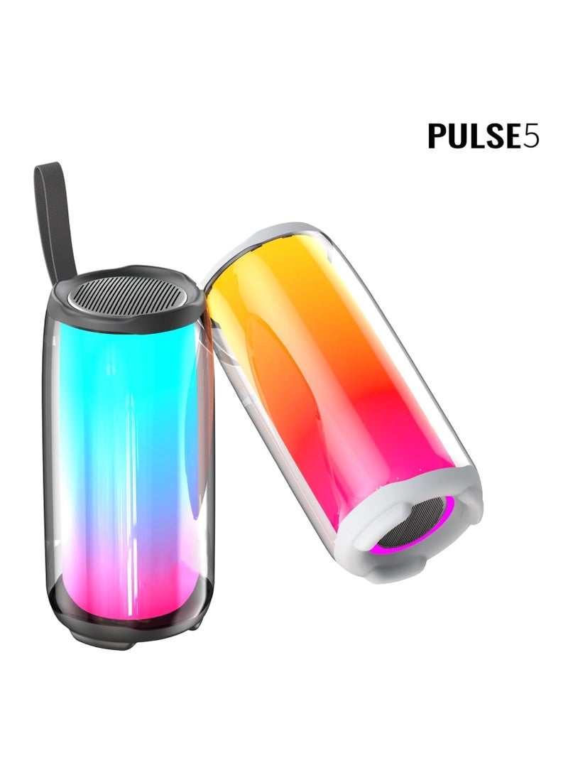 PLUSE 5  Bluetooth Speaker with RGB Light, USB/AUX Input, Micro SD Card, Powerful Sound, Stylish Design - Image 2