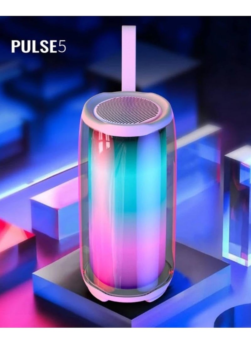 PLUSE 5  Bluetooth Speaker with RGB Light, USB/AUX Input, Micro SD Card, Powerful Sound, Stylish Design - Image 5