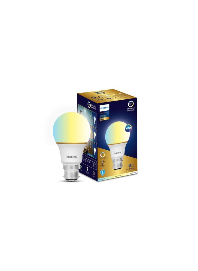 Philips مصباح LED PHILIPS 9W B22 | 3 ألوان في مصباح LED واحد | مصباح تغيير المشهد للمنزل والديكور | اللون: أبيض قابل للتعديل | عبوة من 1 | سلسلة الأداء الذهبي - Image 1