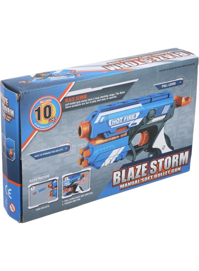 Blaze storm manual soft bullet gun with 10 pcs soft bullets for children - Image 1