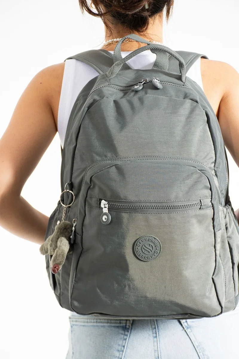سانموريس Unisex Water-Resistant Crinkle Fabric Multi-Eye Large Size Laptop School and Backpack