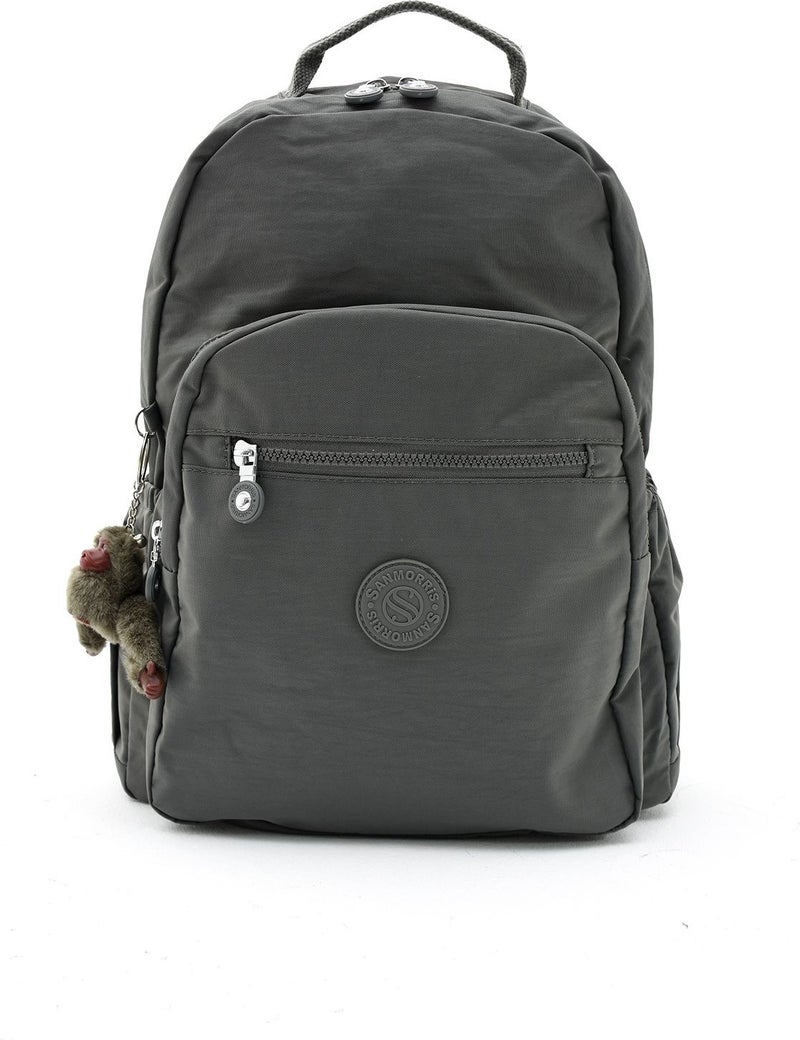 Sanmorris Unisex Water-Resistant Crinkle Fabric Multi-Eye Large Size Laptop School and Backpack - Image 3