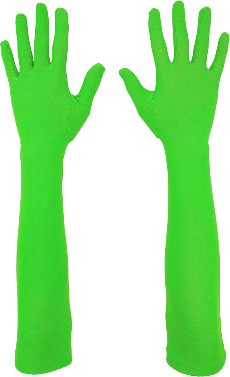 VSVO Unisex 17.7" Elbow Length Spandex Stretchy Costume Gloves Opera Party Bridal Dance Gloves - Image 1