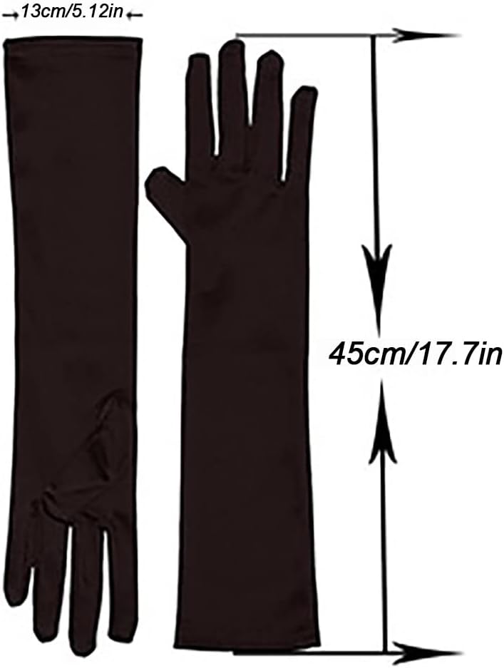VSVO Unisex 17.7" Elbow Length Spandex Stretchy Costume Gloves Opera Party Bridal Dance Gloves - Image 2