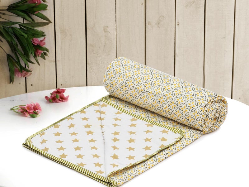 RUSTIC LINEN Super Soft Cotton Reversible Single Dohar 55X87InchesLahariya Fabric EdgingPiping DoharFlannel Dohar Throws for Single BedSoft Lightweight AC Summer Blanket - Image 4
