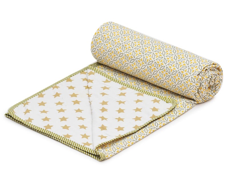 RUSTIC LINEN Super Soft Cotton Reversible Single Dohar 55X87InchesLahariya Fabric EdgingPiping DoharFlannel Dohar Throws for Single BedSoft Lightweight AC Summer Blanket - Image 3