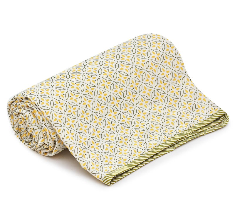 RUSTIC LINEN Super Soft Cotton Reversible Single Dohar 55X87InchesLahariya Fabric EdgingPiping DoharFlannel Dohar Throws for Single BedSoft Lightweight AC Summer Blanket - Image 5
