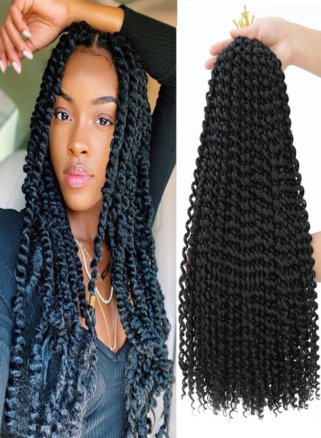 Dansama 7 Packs Passion Twist Hair Water Wave Braiding Hair for Butterfly Style Crochet Braids Bohemian Hair Extensions (22inch (Pack of 7), #1B) - Image 1