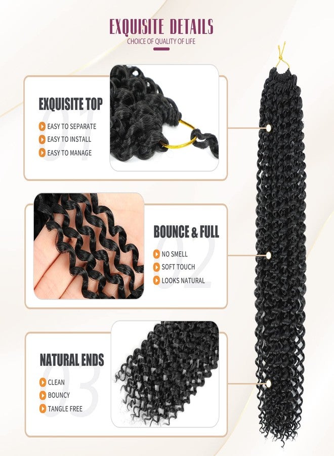 Dansama 7 Packs Passion Twist Hair Water Wave Braiding Hair for Butterfly Style Crochet Braids Bohemian Hair Extensions (22inch (Pack of 7), #1B) - Image 4