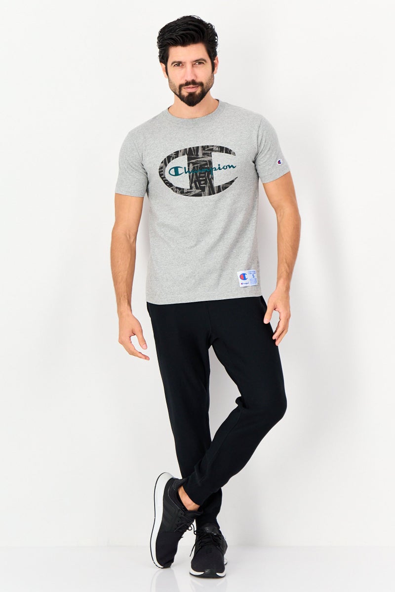 Champion تي شيرت رياضي للرجال بأكمام قصيرة مناسب في الهواء الطلق، رمادي - Image 4